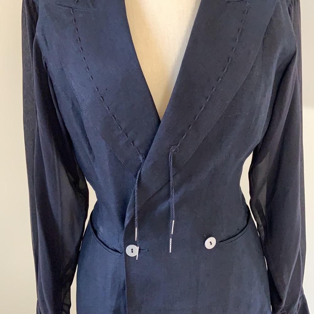 Amazing vintage NWT Claude Montana linen suit -4 - Picture 3 of 11